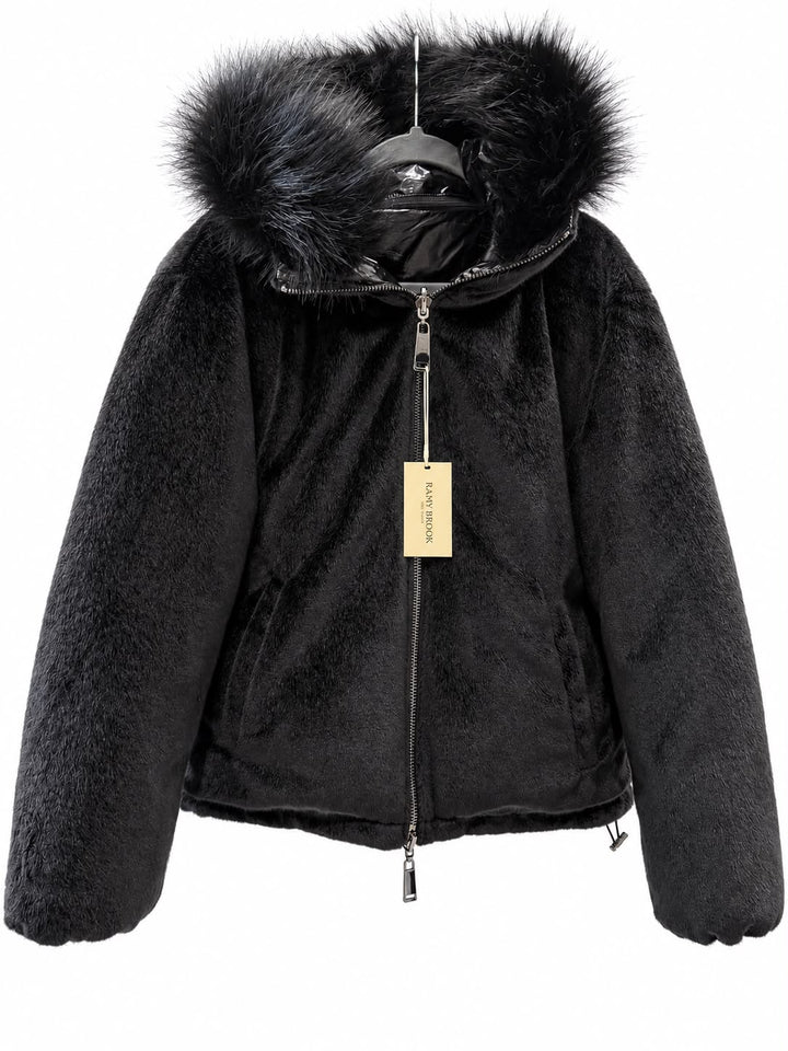 RAMY BROOK BLACK REVERSIBLE HOODED JACKET