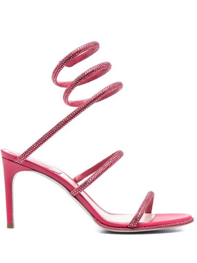 RENÉ CAOVILLA CLEO 105 CRYSTAL STUDDED SUEDE SANDALS
