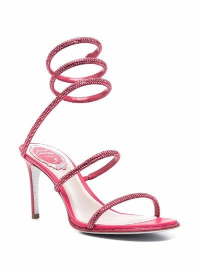 RENÉ CAOVILLA CLEO 105 CRYSTAL STUDDED SUEDE SANDALS