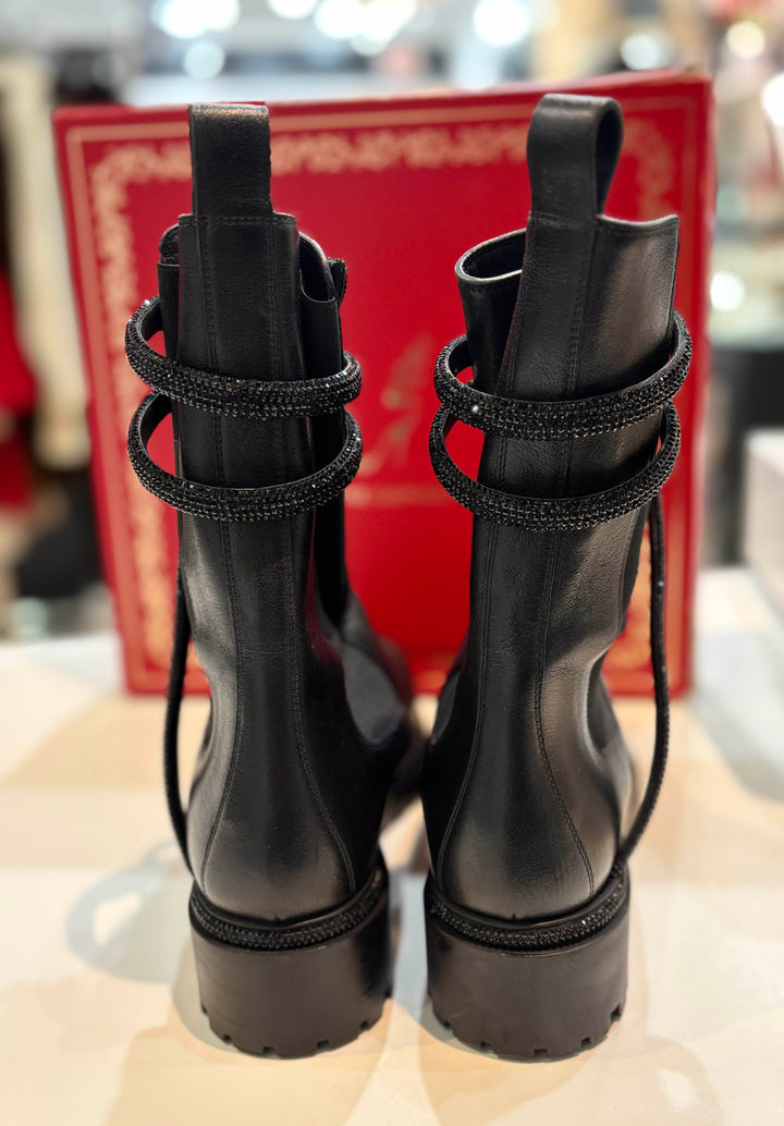 RENE CAOVILLA CLEO CRYSTAL EMBELLISHED CALFSKIN CHELSEA BOOTS