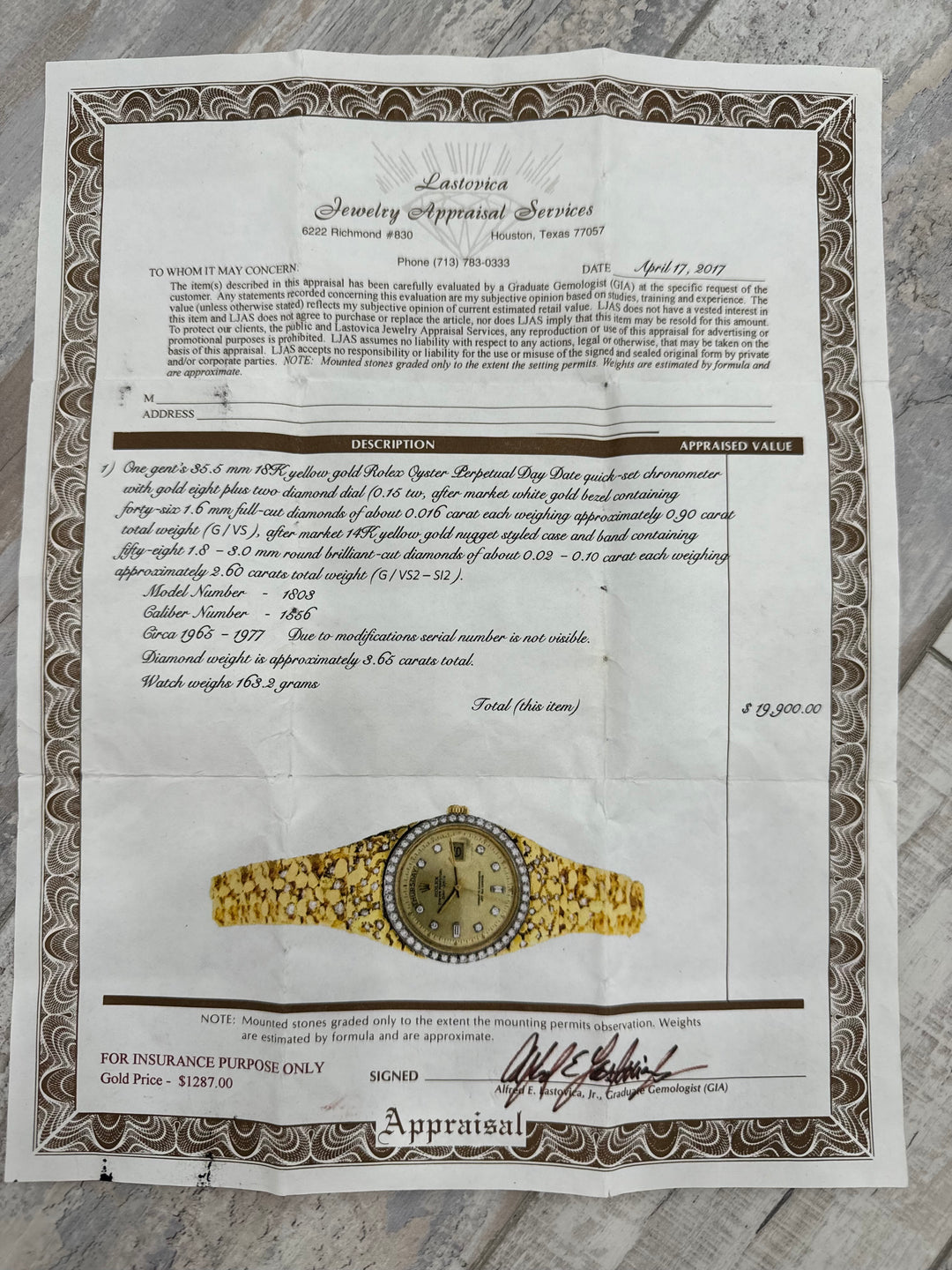 ROLEX DAY DATE PRESIDENTIAL NUGGET 18K GOLD DIAMOND BEZEL WATCH