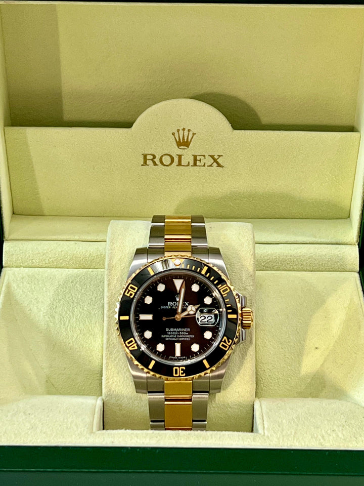 ROLEX SUBMARINER DATE STAINLESS STEEL &amp; 18K GOLD 41MM WATCH