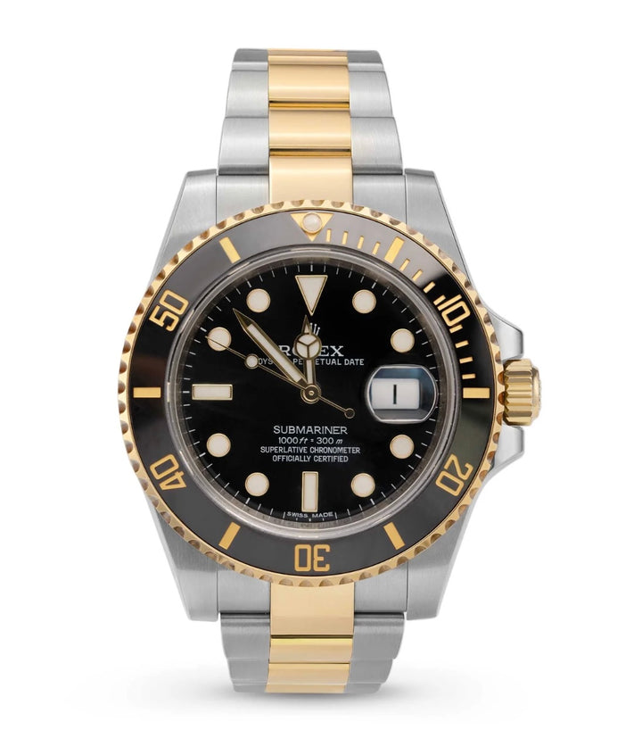 ROLEX SUBMARINER DATE STAINLESS STEEL &amp; 18K GOLD 41MM WATCH