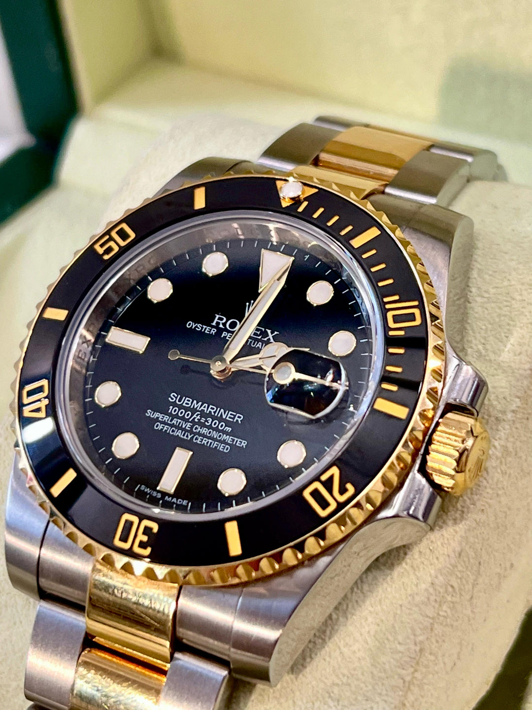 ROLEX SUBMARINER DATE STAINLESS STEEL &amp; 18K GOLD 41MM WATCH