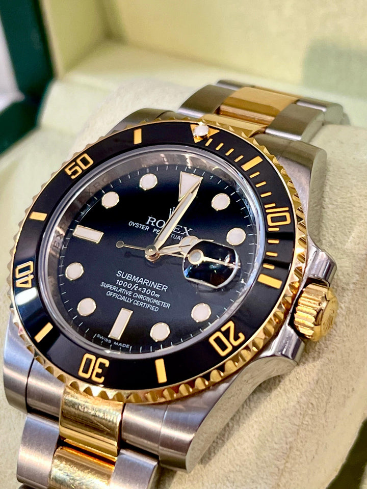 ROLEX SUBMARINER DATE STAINLESS STEEL &amp; 18K GOLD 41MM WATCH