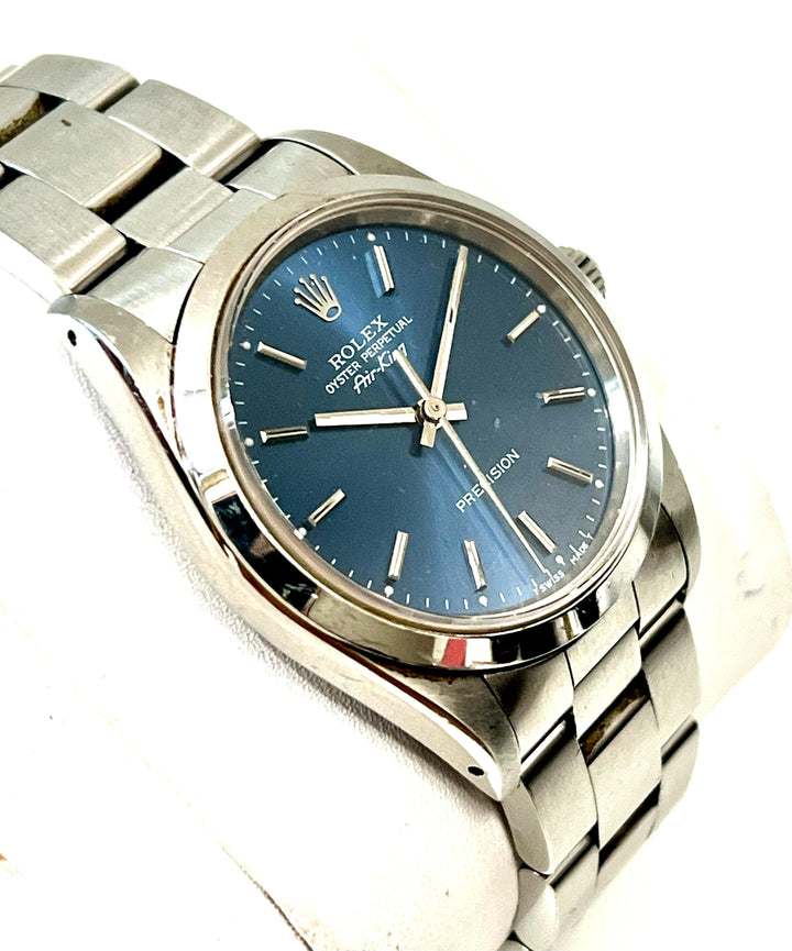 ROLEX OYSTER PERPETUAL AIR KING BLUE DIAL WATCH 14000M