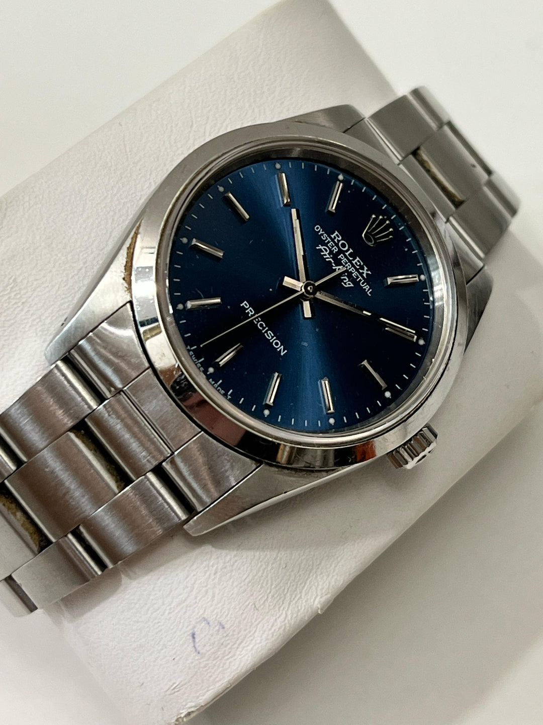 ROLEX OYSTER PERPETUAL AIR KING BLUE DIAL WATCH 14000M
