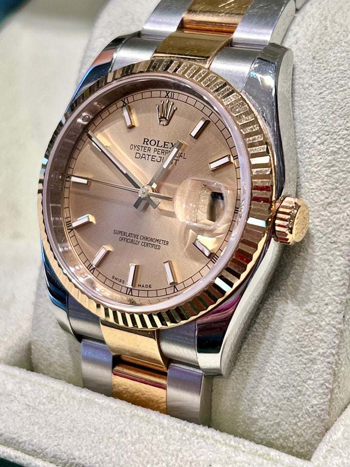 ROLEX DATEJUST 36 GOLD AND STEEL WATCH