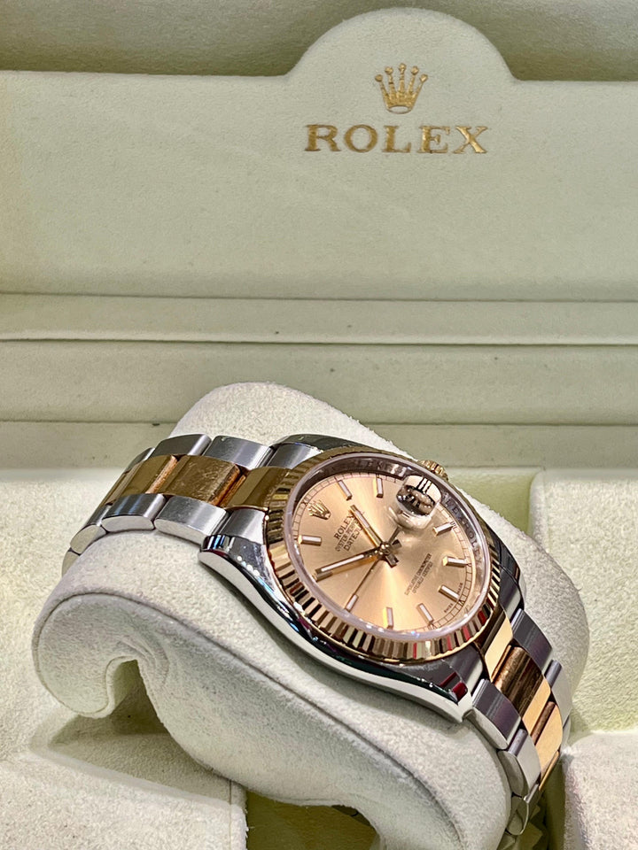 ROLEX DATEJUST 36 GOLD AND STEEL WATCH
