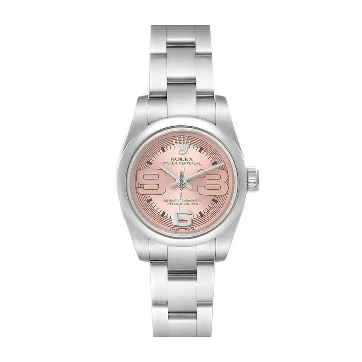 ROLEX OYSTER PERPERTUAL ELEGANT PINK DIAL WATCH