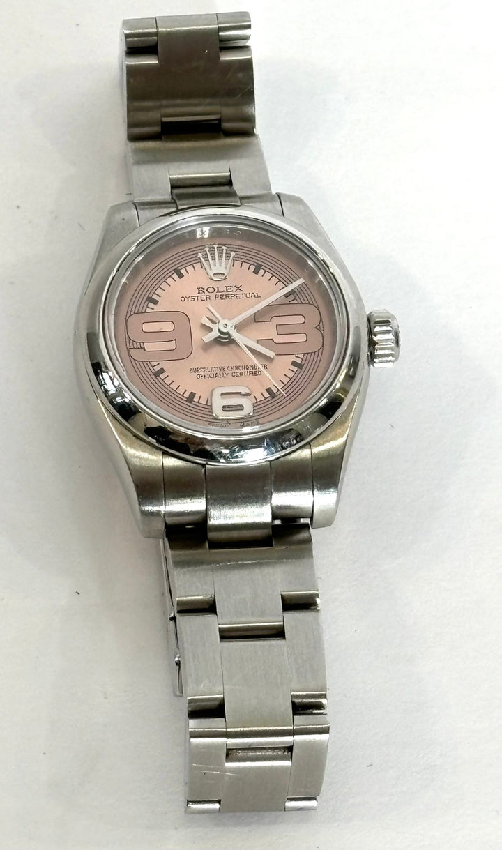 ROLEX OYSTER PERPERTUAL ELEGANT PINK DIAL WATCH