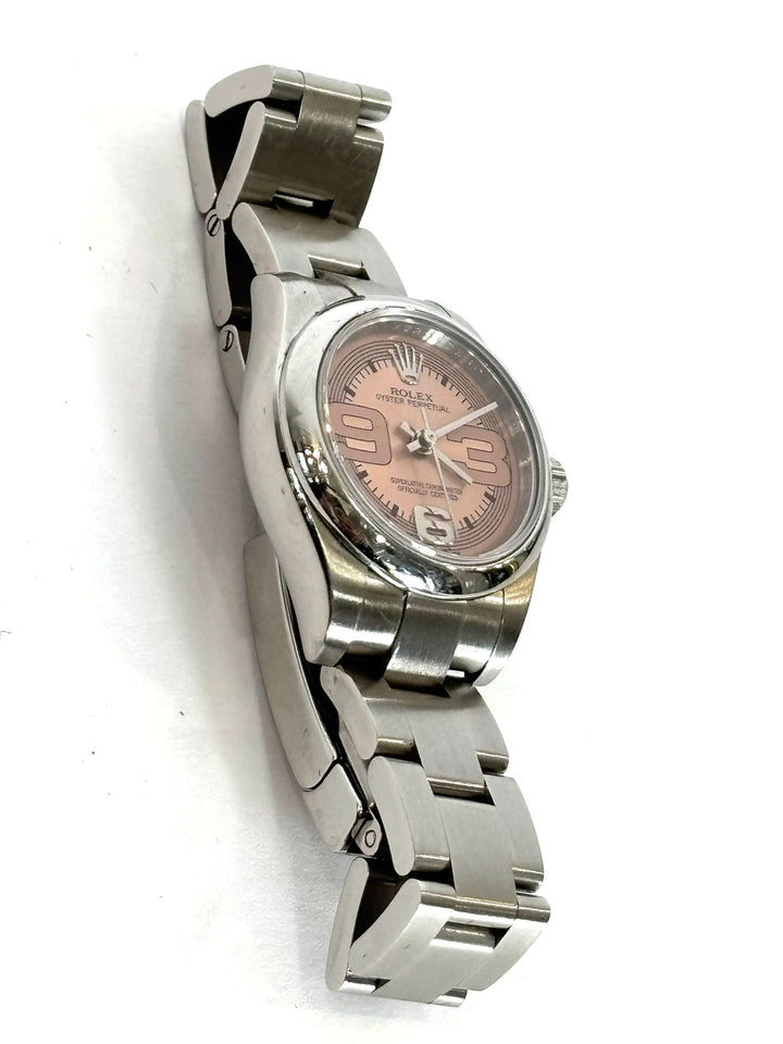 ROLEX OYSTER PERPERTUAL ELEGANT PINK DIAL WATCH