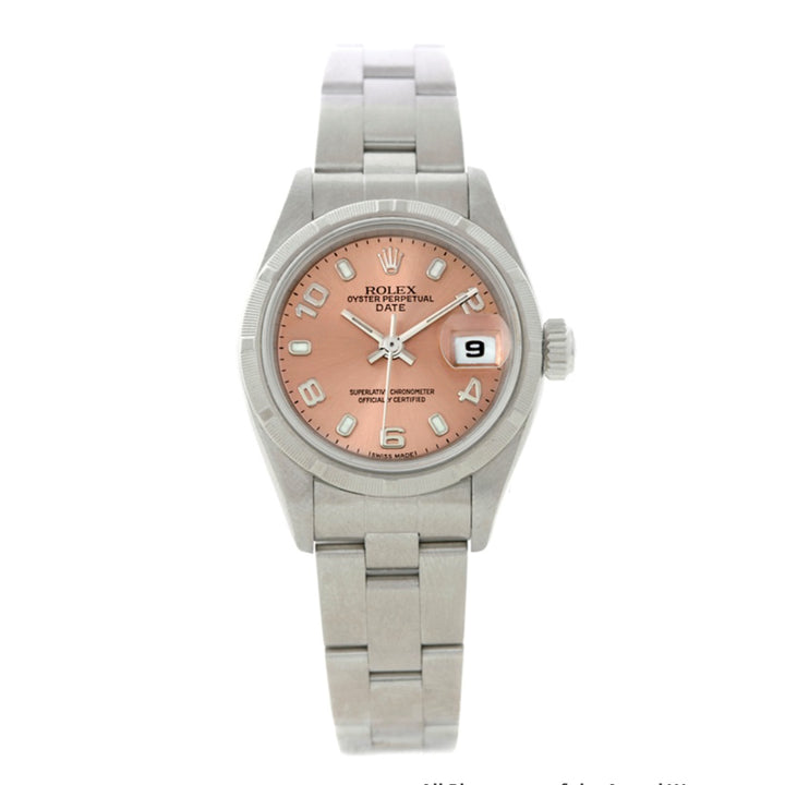 ROLEX OYSTER PERPETUAL DATE SALMON DIAL 26MM 79190 WATCH