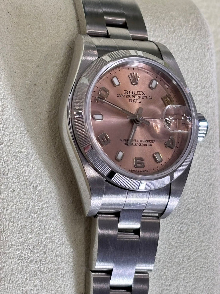ROLEX OYSTER PERPETUAL DATE SALMON DIAL 26MM 79190 WATCH