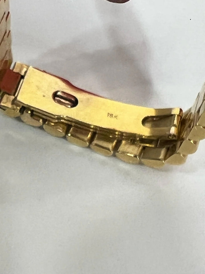 ROLEX PRESIDENTIAL 18K 28MM WITH CUSTOM AFTERMARKET DIAMOND AND EMERALD BEZEL MOP FACE