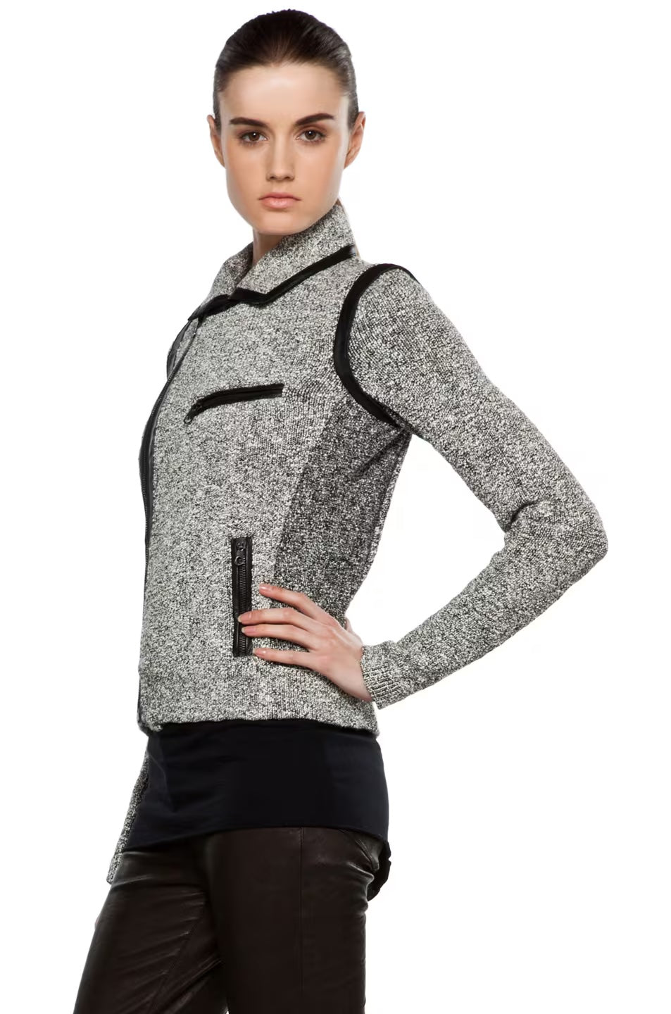 RAG &amp; BONE HART TWEED MOTO ZIP BIKER JACKET