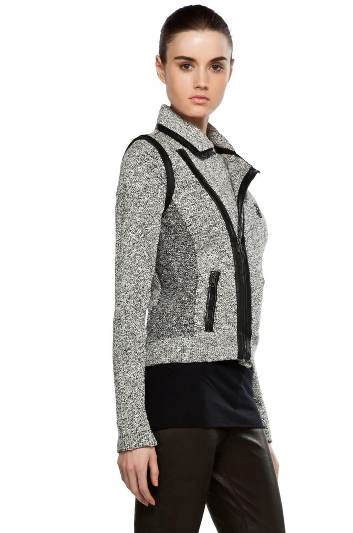 RAG &amp; BONE HART TWEED MOTO ZIP BIKER JACKET