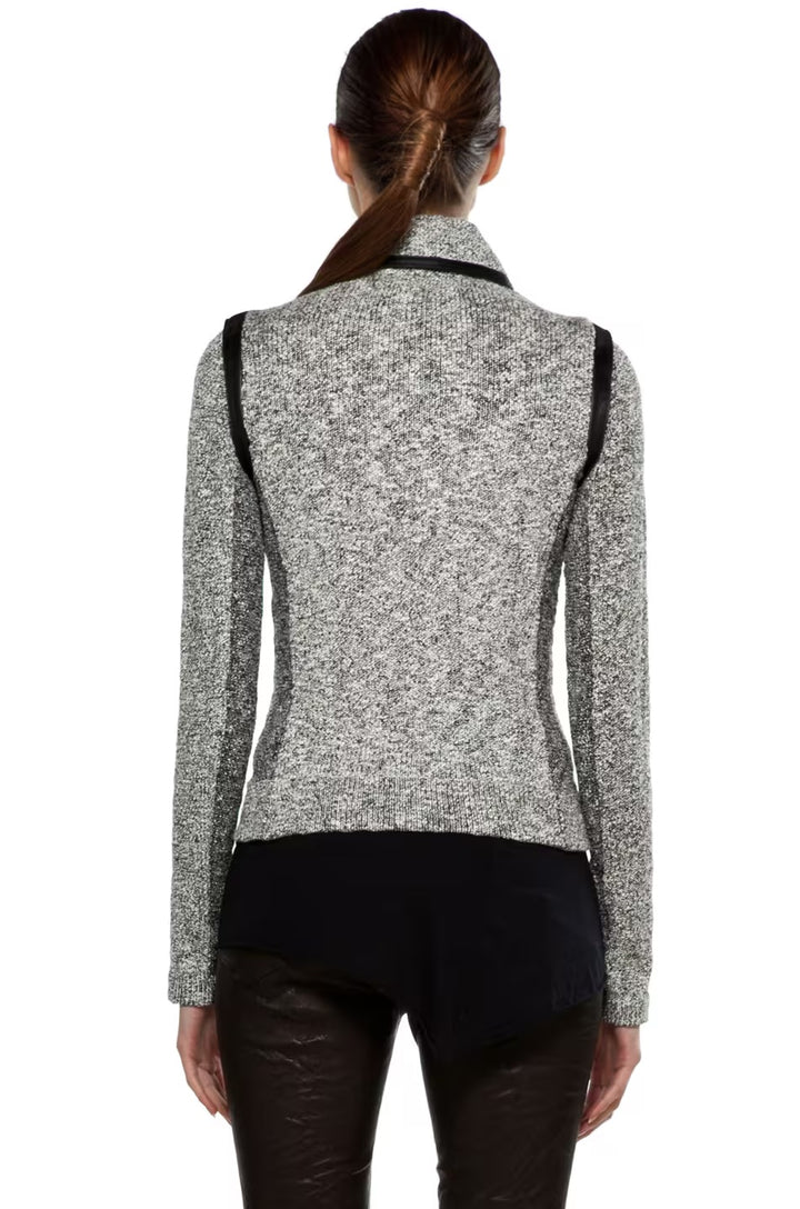 RAG &amp; BONE HART TWEED MOTO ZIP BIKER JACKET