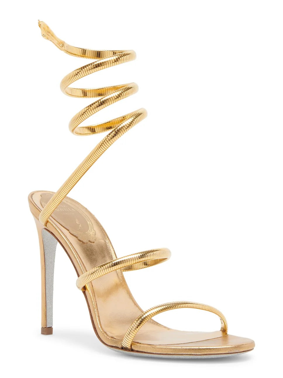 RENÉ CAOVILLA JUNIPER 105 CHAIN WRAP LEATHER SANDALS
