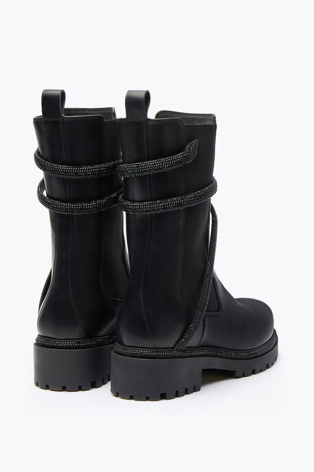 RENE CAOVILLA CLEO CRYSTAL EMBELLISHED CALFSKIN CHELSEA BOOTS