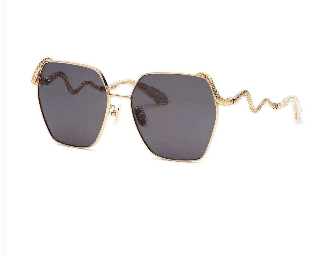 ROBERTO CAVALLI GEOMETRIC FRAME SNAKE ARM SUNGLASSES