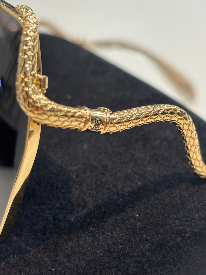 ROBERTO CAVALLI GEOMETRIC FRAME SNAKE ARM SUNGLASSES