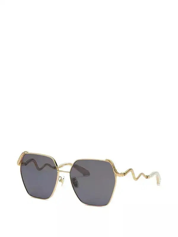 ROBERTO CAVALLI GEOMETRIC FRAME SNAKE ARM SUNGLASSES