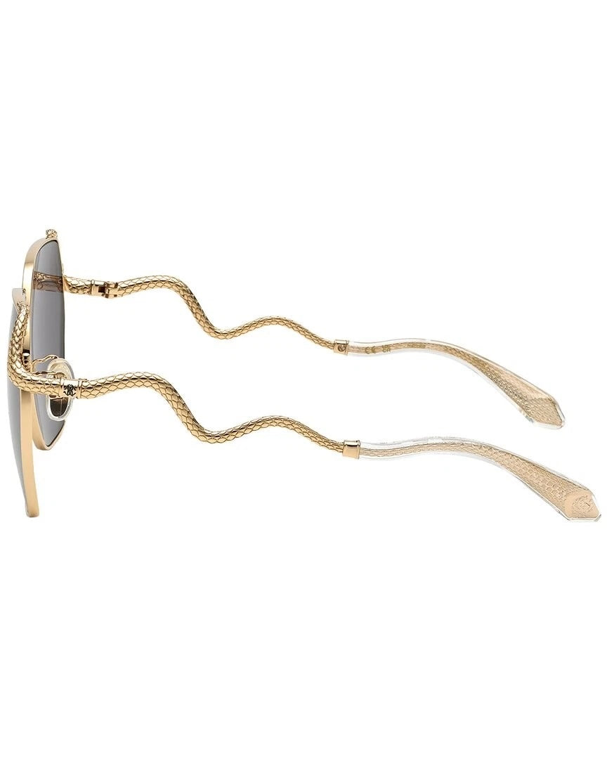 ROBERTO CAVALLI GEOMETRIC FRAME SNAKE ARM SUNGLASSES
