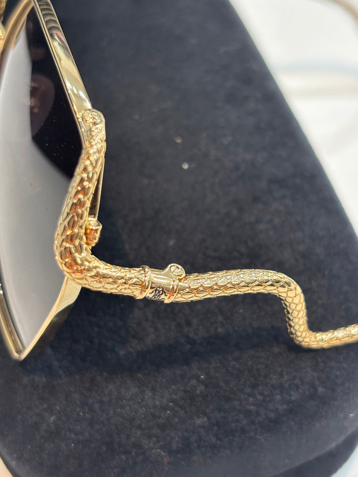 ROBERTO CAVALLI GEOMETRIC FRAME SNAKE ARM SUNGLASSES
