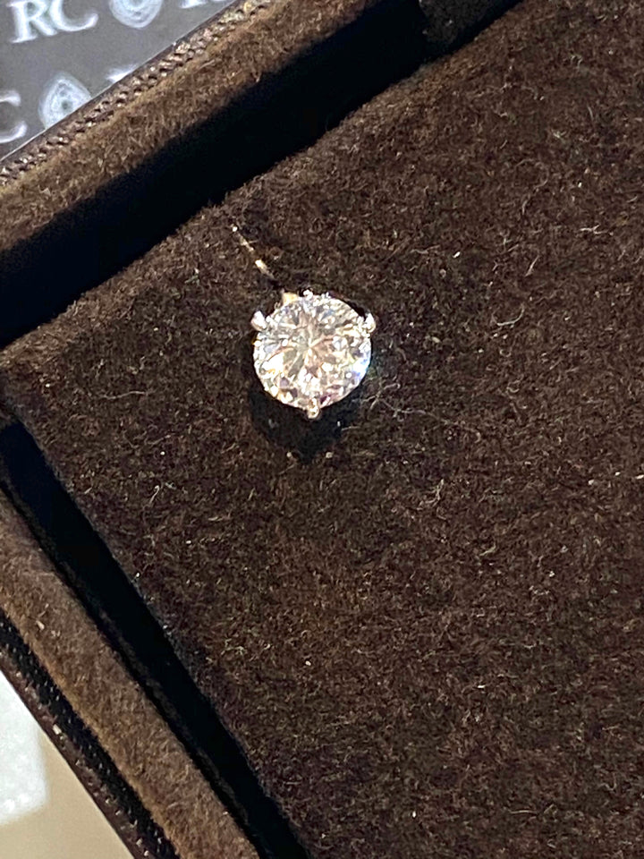 ROBERTO COIN 18K WHITE GOLD DIAMOND STUD EARRINGS