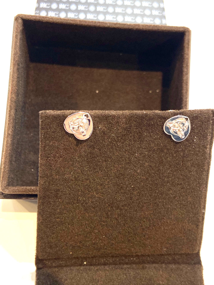 ROBERTO COIN 18K WHITE GOLD DIAMOND STUD EARRINGS