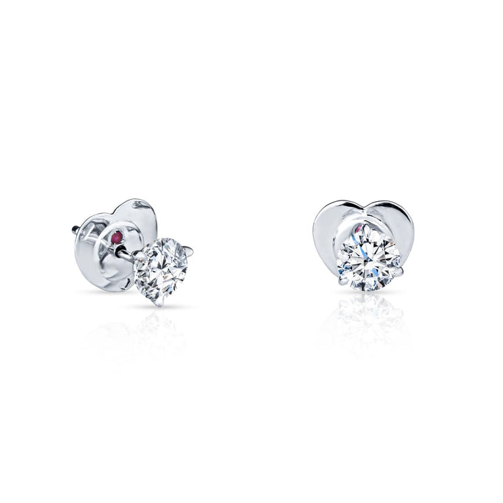 ROBERTO COIN 18K WHITE GOLD DIAMOND STUD EARRINGS