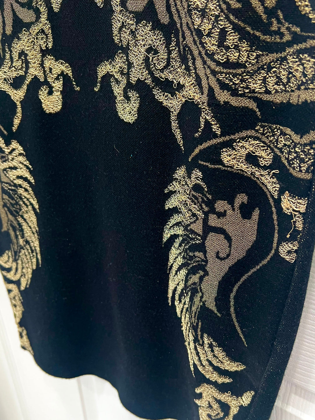 ROBERTO CAVALLI WOOL BLEND METALLIC KNIT SLEEVELESS BODYCON DRESS