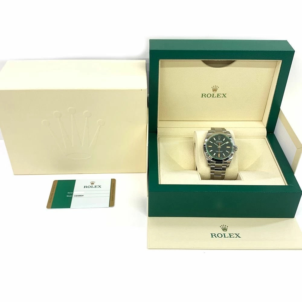 ROLEX OYSTER MILGAUSS GREEN CRYSTAL 116400GV MEN&