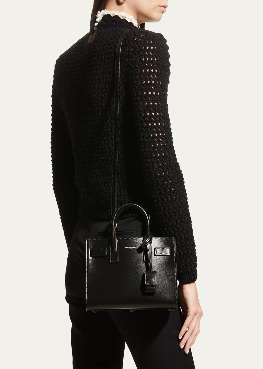 YSL SMOOTH CALF LEATHER SAC DE JOUR SHOULDER BAG