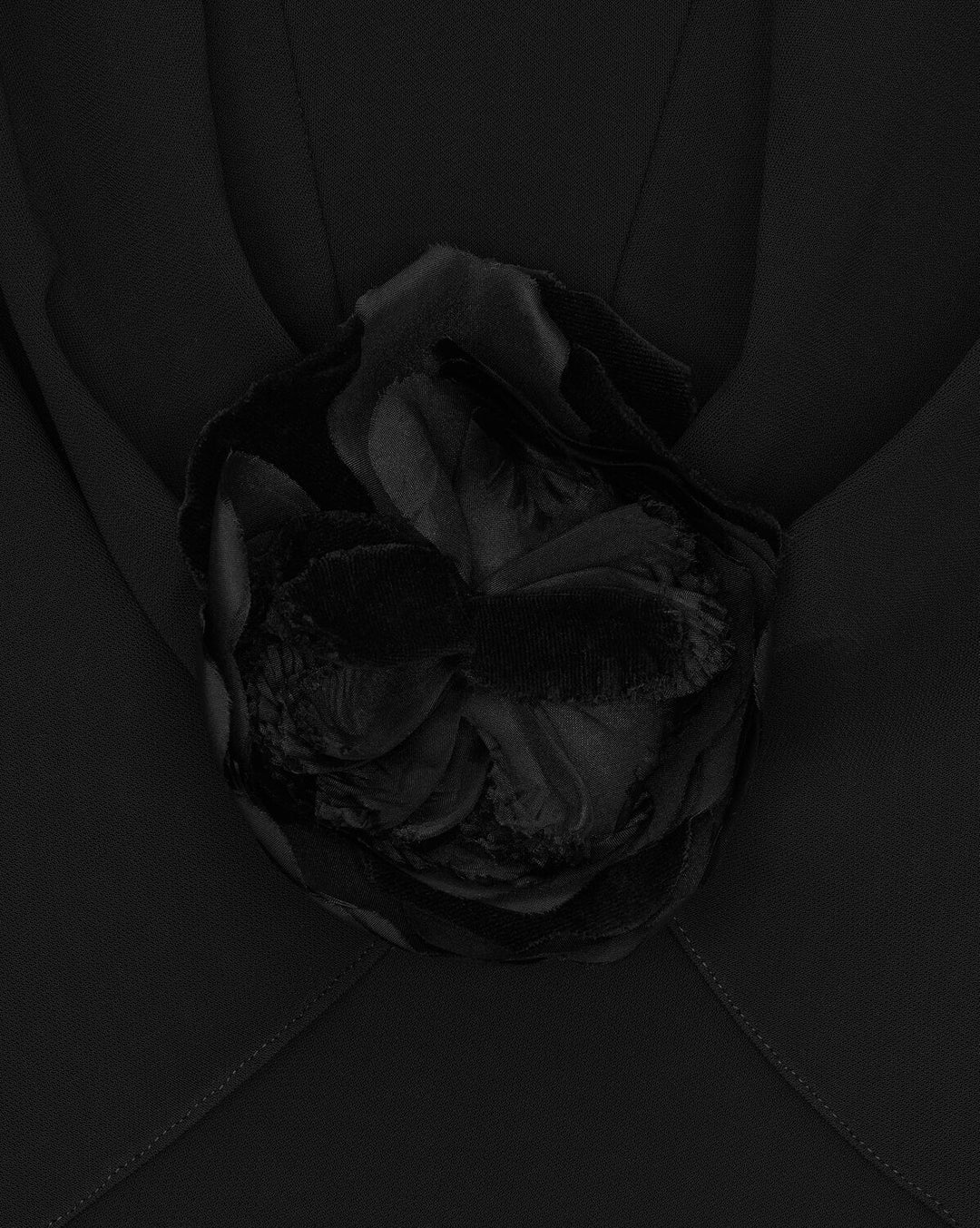YVES SAINT LAUREN FLOWER DETAIL CREPE JERSEY TOP