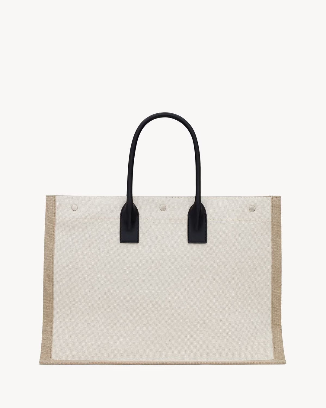 SAINT LAURENT RIVE GAUCHE LEATHER TRIMMED PRINTED CANVAS TOTE BAG