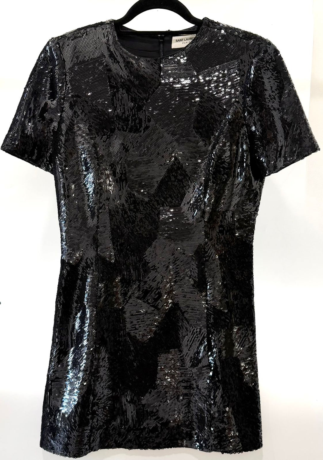 SAINT LAURENT PARIS SQUIN MINI DRESS