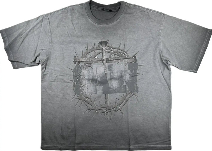 SAINT VANITY CROSS GREY T-SHIRT