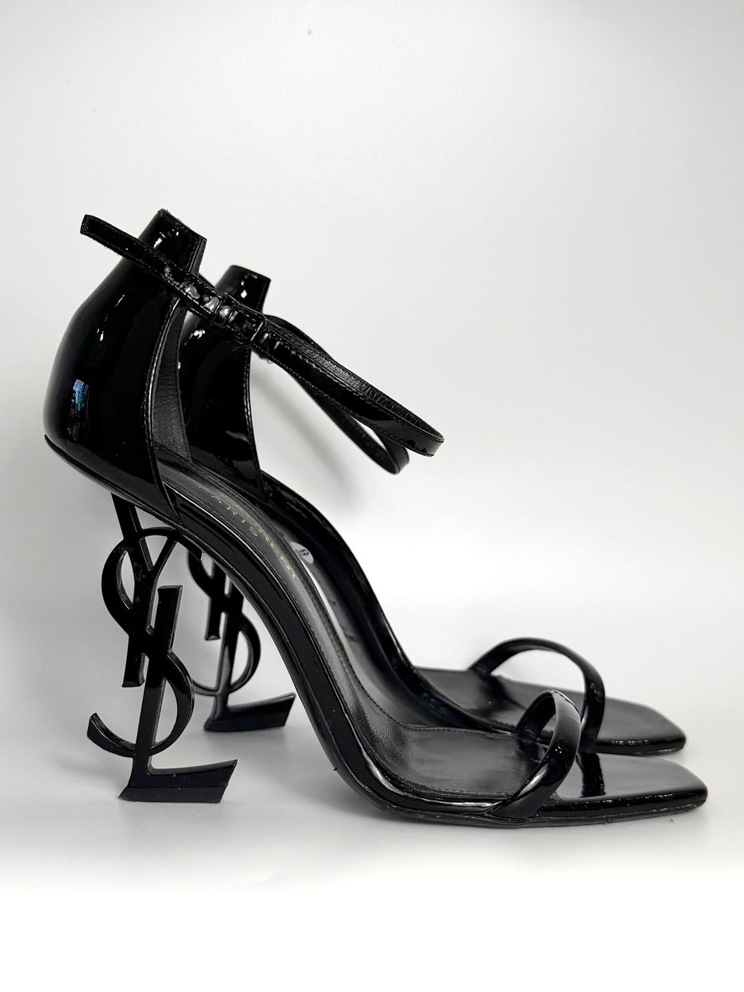 SAINT LAURENT OPYUM 85 PATENT LEATHER SANDALS – Caroline's Fashion