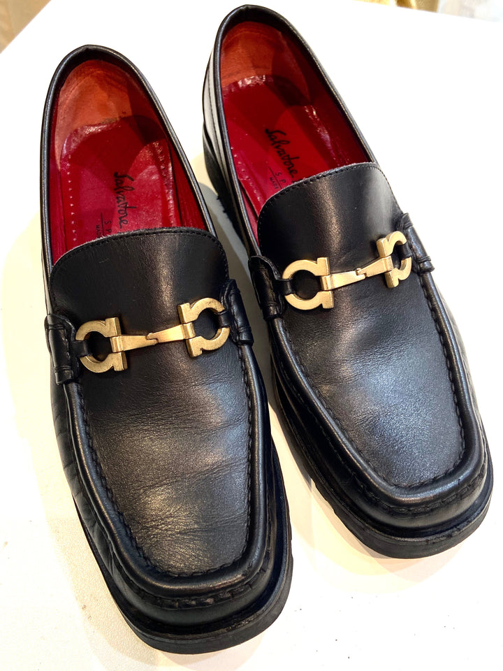 SALVATORE FERRAGAMO GANCINI LEATHER LADIES LOAFERS