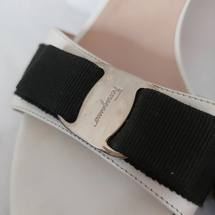 SALVATORE FERRAGAMO VARA BOW KITTEN HEELS MULES