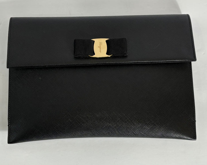 SALVATORE FERRAGAMO BOW CLUTCH BAG