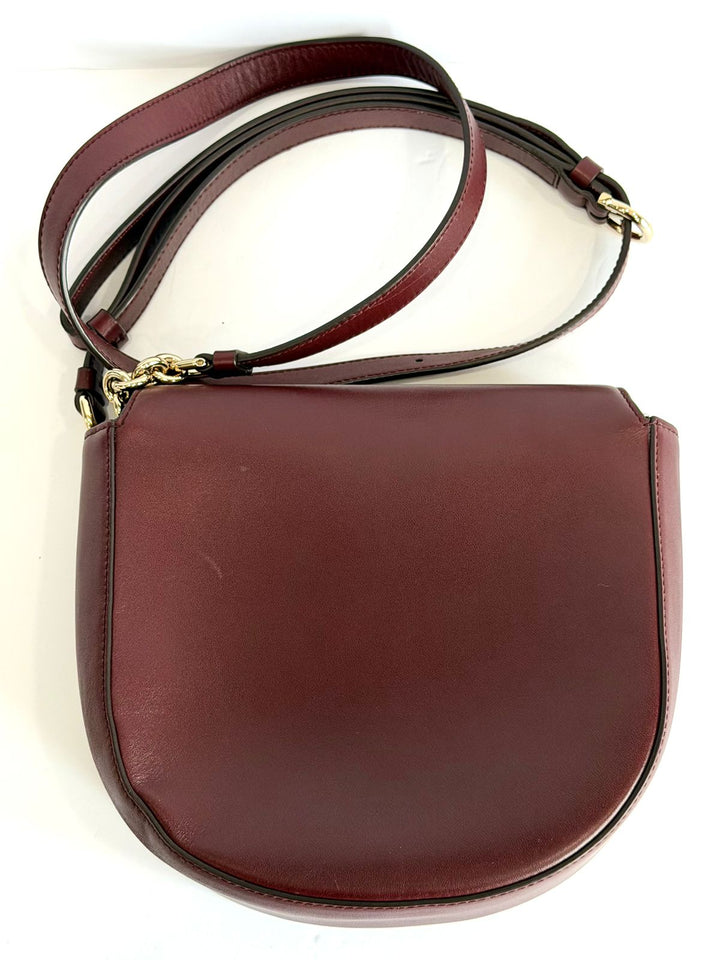 FERRAGAMO GANCINI VELA LARGE FLAP CALFSKIN LEATHER CROSSBODY BAG