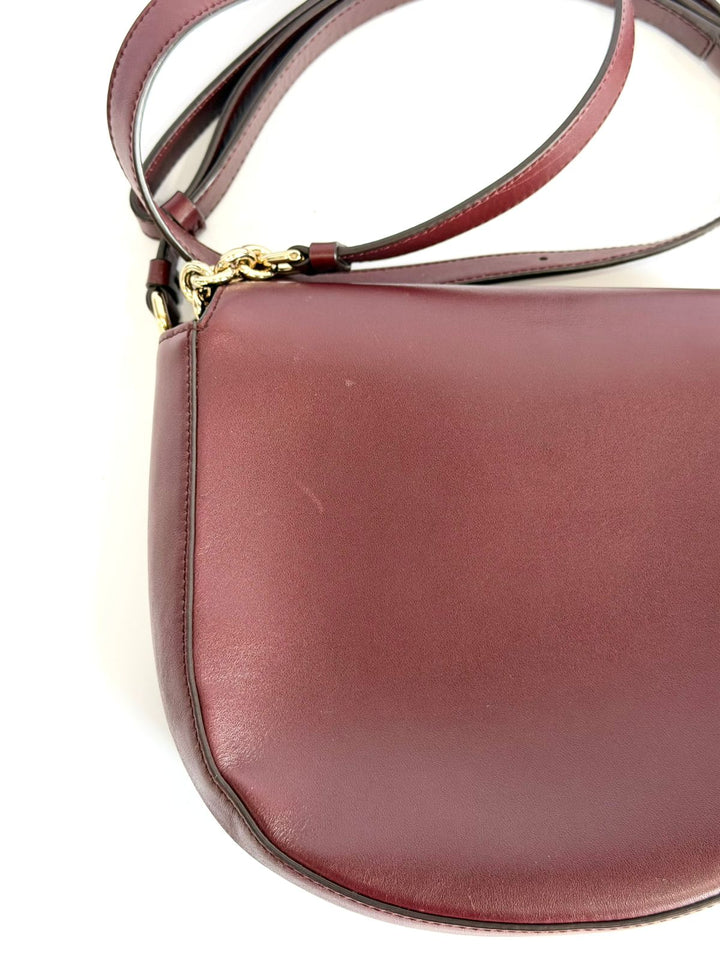 FERRAGAMO GANCINI VELA LARGE FLAP CALFSKIN LEATHER CROSSBODY BAG