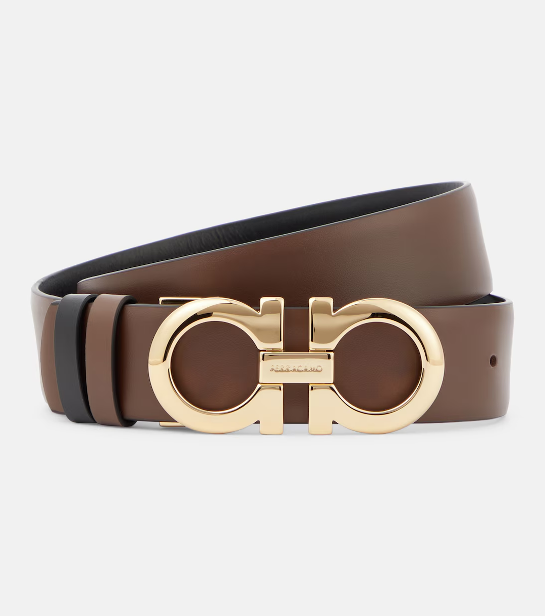 FERRAGAMO GANCINI REVERSIBLE ADJUSTABLE CALFSKIN LEATHER BELT