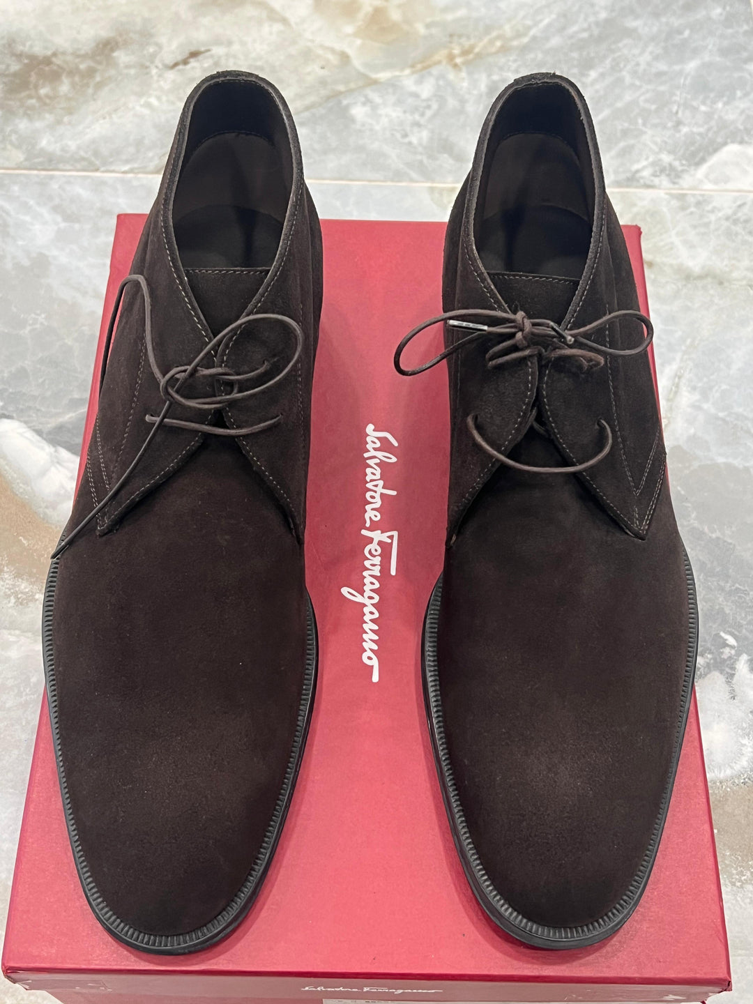 SALVATORE FERRAGAMO SUEDE CHUKKA BOOTS
