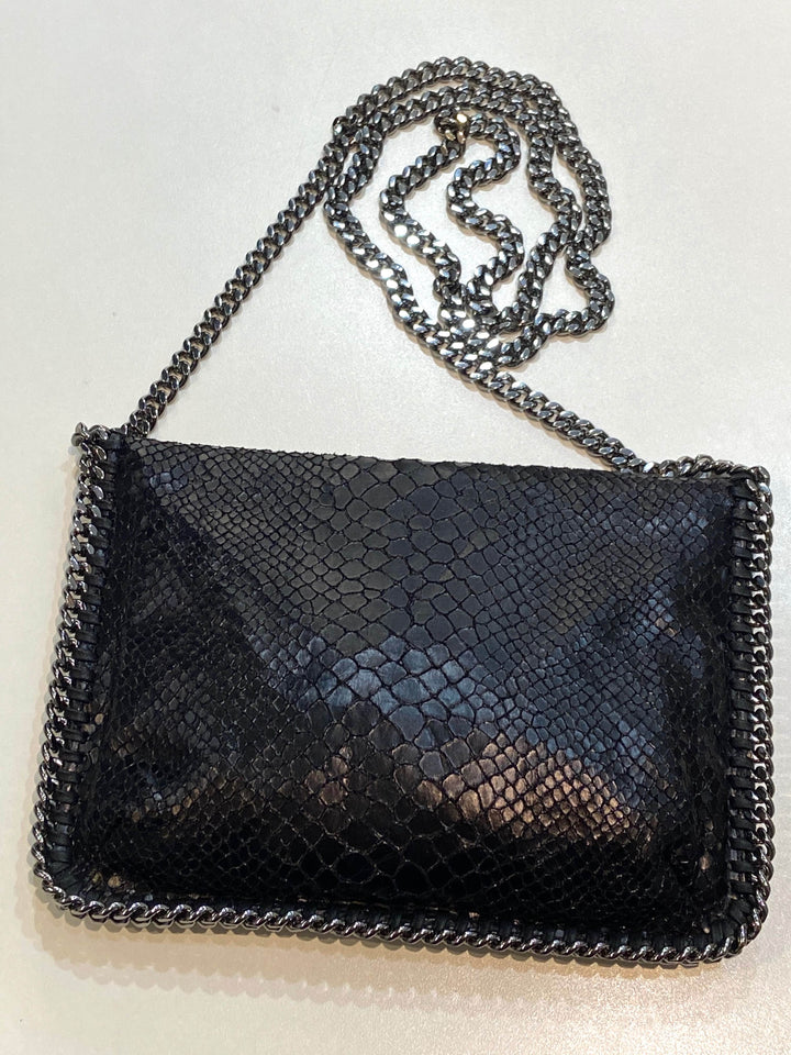 STELLA MCCARTNEY SMALL VEGAN SNAKESKIN FALABELLA CROSSBODY BAG