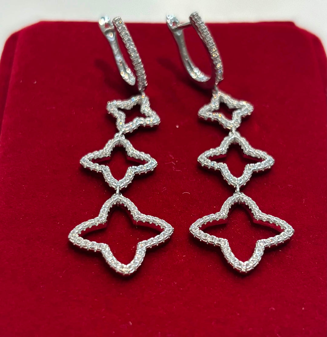 STERLING SILVER SWAROVSKI® CRYSTAL DANGLE EARRINGS