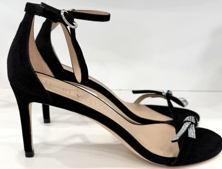 STUART WEITZMAN NUDIST BOW 100 LEATHER SANDALS